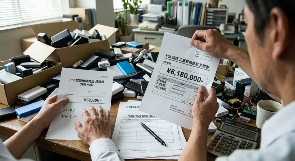 バッテリーのPSE認証が5万円で取れたと思っていたが使えなかったケース