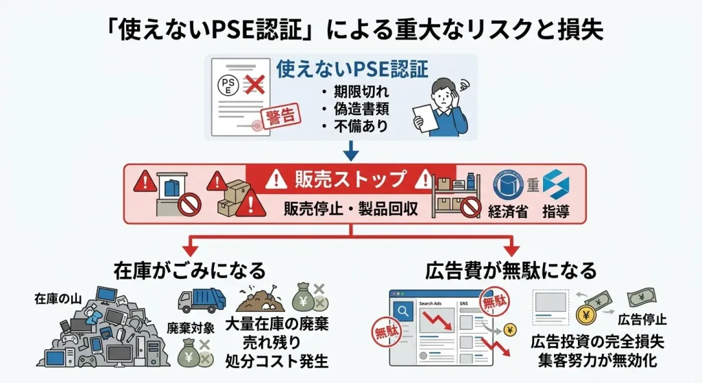 使えないPSE認証による重大なリスクと損失